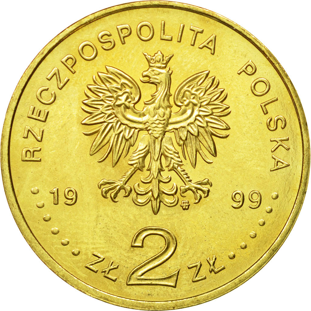 Coin, Poland, 2 Zlote, 1999, Warsaw, MS(63), Brass, KM:365