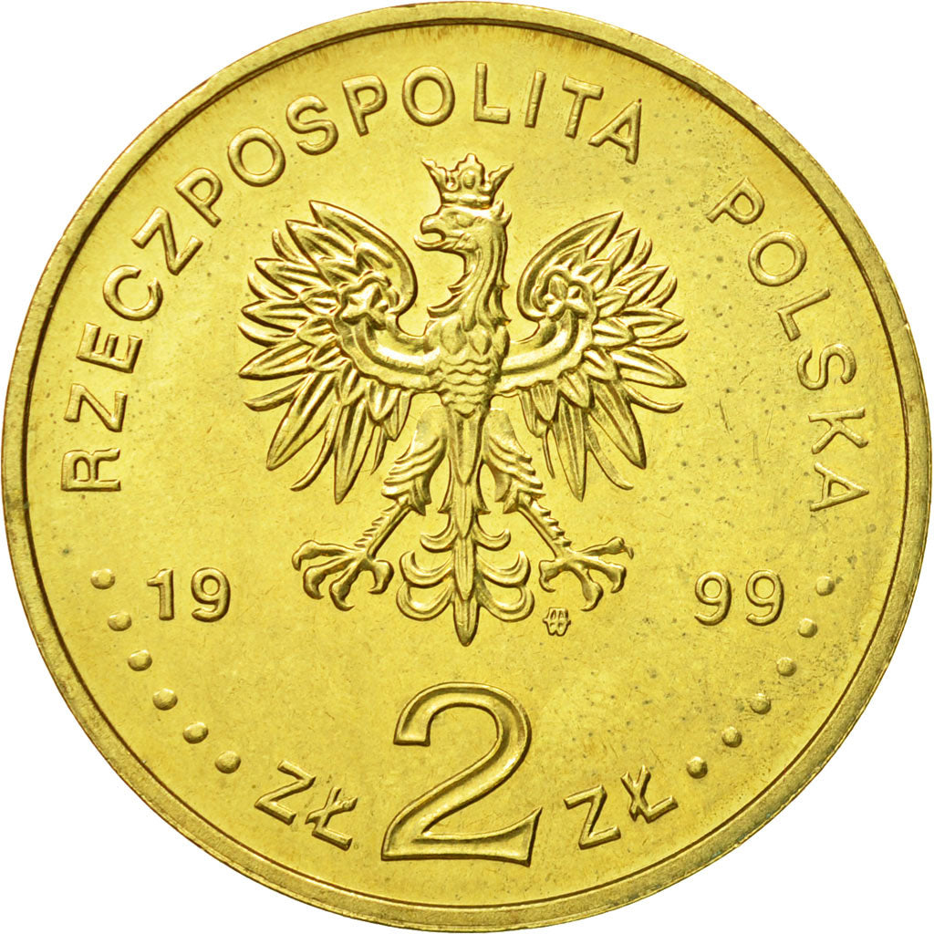 Coin, Poland, 2 Zlote, 1999, Warsaw, MS(63), Brass, KM:357