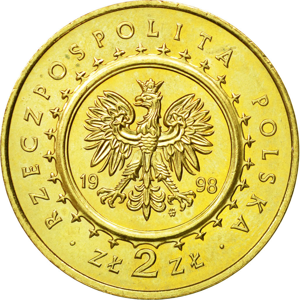 Coin, Poland, 2 Zlote, 1998, Warsaw, MS(63), Brass, KM:347