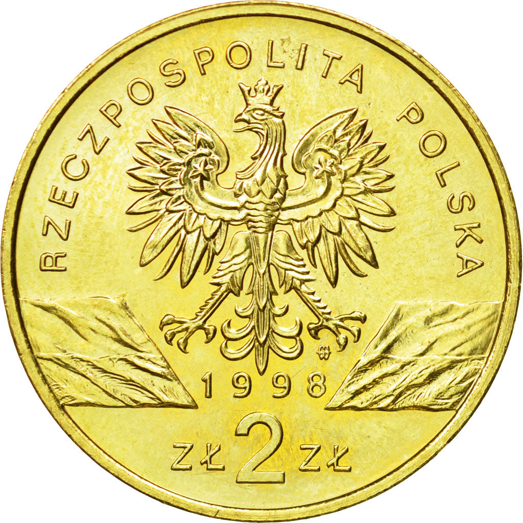 Coin, Poland, 2 Zlote, 1998, Warsaw, MS(63), Brass, KM:340
