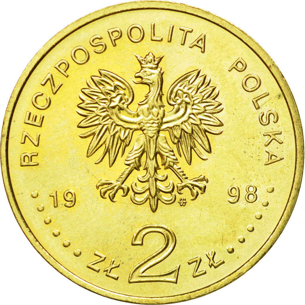 Coin, Poland, 2 Zlote, 1998, Warsaw, MS(63), Brass, KM:352