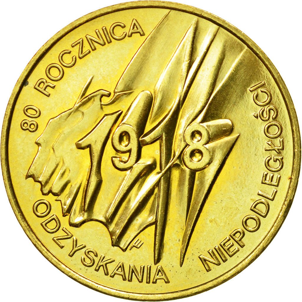 Coin, Poland, 2 Zlote, 1998, Warsaw, MS(63), Brass, KM:349