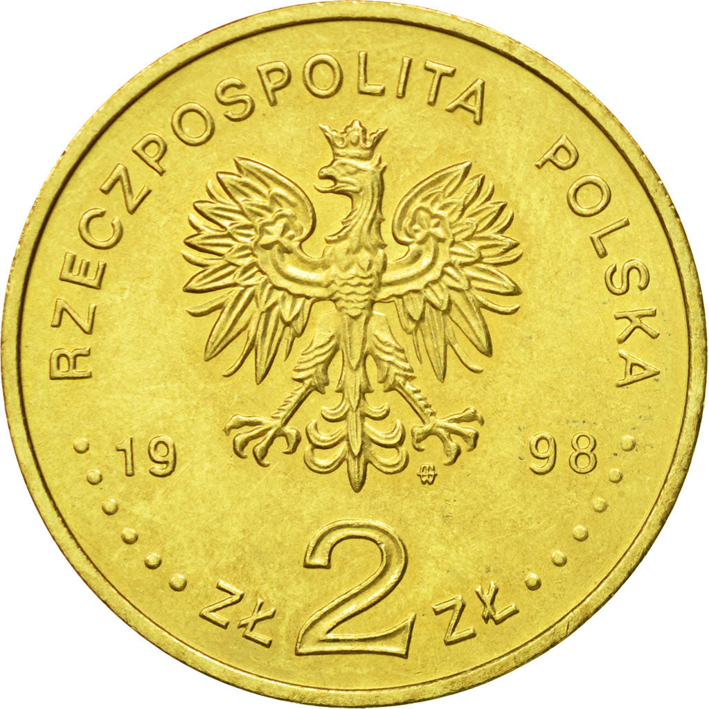 Coin, Poland, 2 Zlote, 1998, Warsaw, MS(63), Brass, KM:349