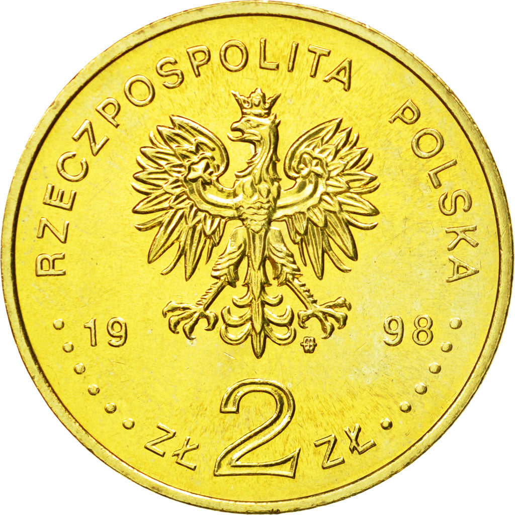 Coin, Poland, 2 Zlote, 1998, Warsaw, MS(63), Brass, KM:344
