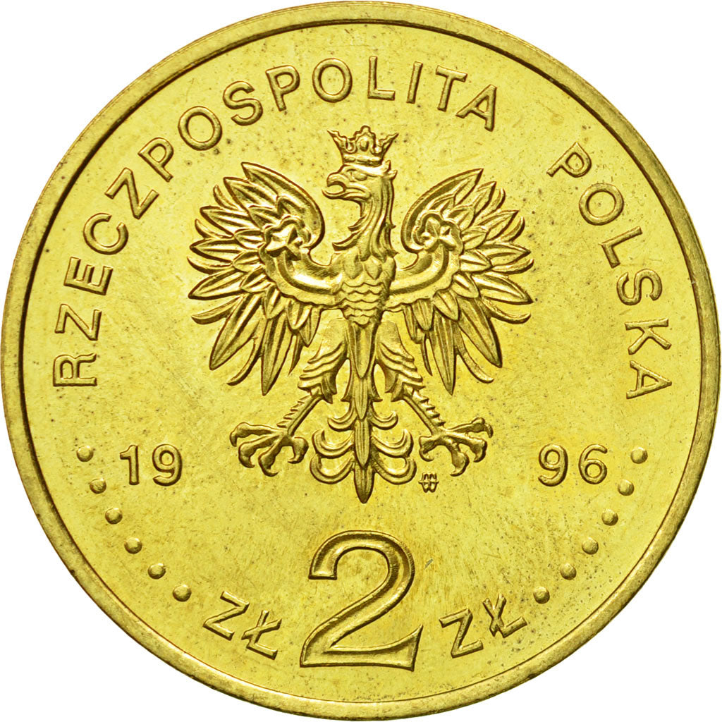 Coin, Poland, 2 Zlote, 1996, Warsaw, MS(63), Brass, KM:315