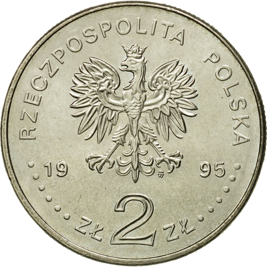Coin, Poland, 2 Zlote, 1995, Warsaw, MS(63), Copper-nickel, KM:285