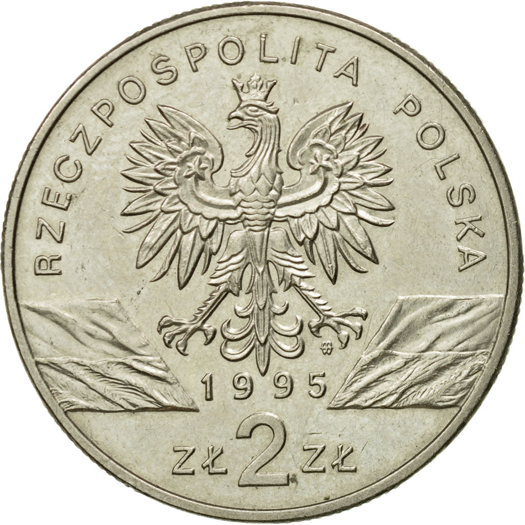 Coin, Poland, 2 Zlote, 1995, Warsaw, MS(60-62), Copper-nickel, KM:289