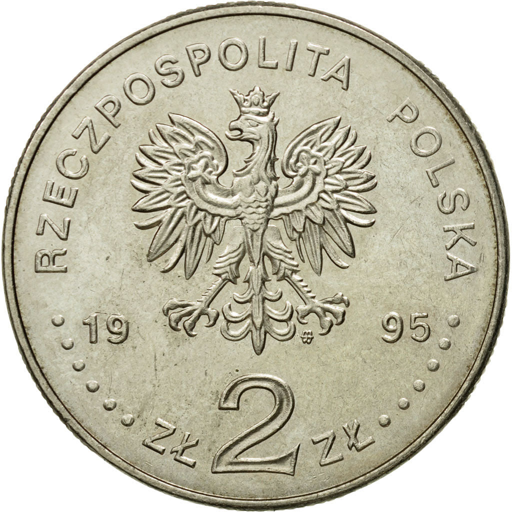 Coin, Poland, 2 Zlote, 1995, Warsaw, MS(63), Copper-nickel, KM:300
