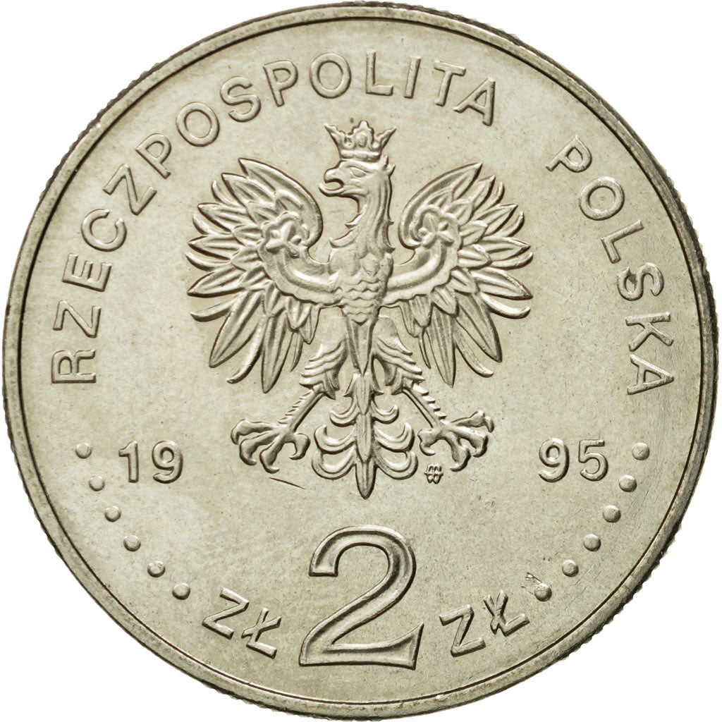 Coin, Poland, 2 Zlote, 1995, Warsaw, MS(63), Copper-nickel, KM:303