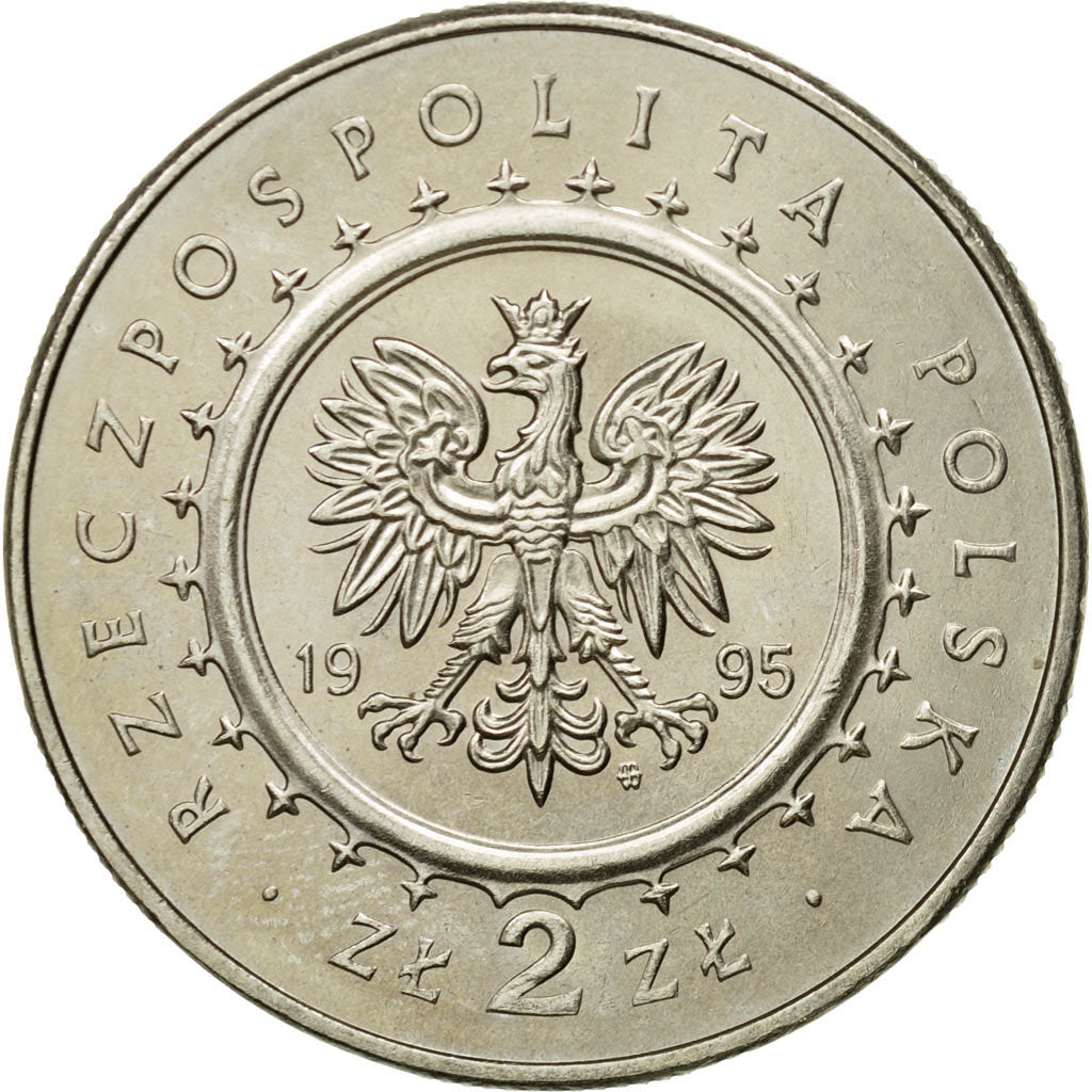 Coin, Poland, 2 Zlote, 1995, Warsaw, MS(63), Copper-nickel, KM:310