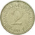 Moneta, Jugosławia, 2 Dinara, 1984, EF(40-45), Mosiądz niklowy, KM:87