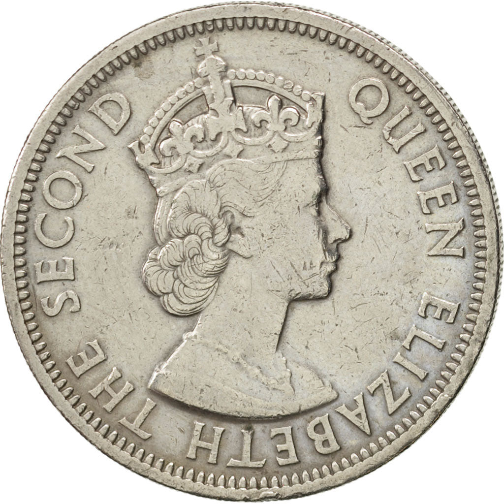 EAST CARIBBEAN STATES, 50 Cents, 1965, KM #7, EF(40-45), Copper-Nickel, 30,...