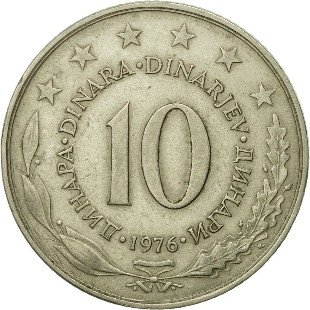 Coin, Yugoslavia, 10 Dinara, 1976, EF(40-45), Copper-nickel, KM:62