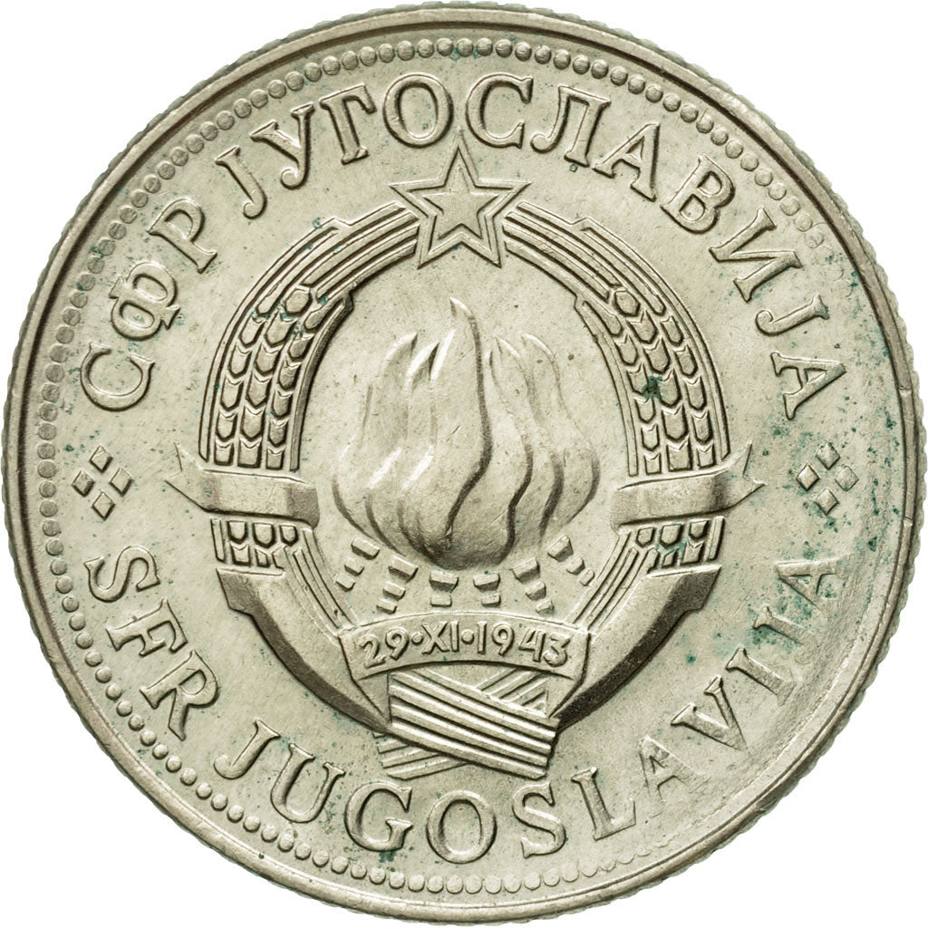 Coin, Yugoslavia, 10 Dinara, 1980, AU(55-58), Copper-nickel, KM:62