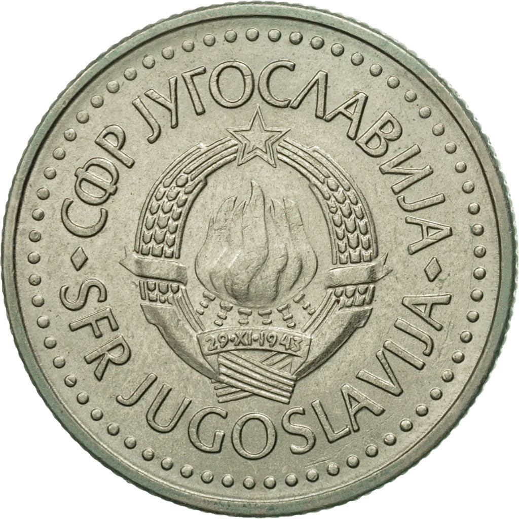 Coin, Yugoslavia, 10 Dinara, 1986, AU(50-53), Copper-nickel, KM:89