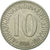 Moneda, Yugoslavia, 10 Dinara, 1986, MBC+, Cobre - níquel, KM:89