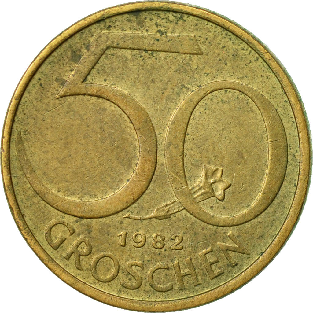 Coin, Austria, 50 Groschen, 1982, EF(40-45), Aluminum-Bronze, KM:2885