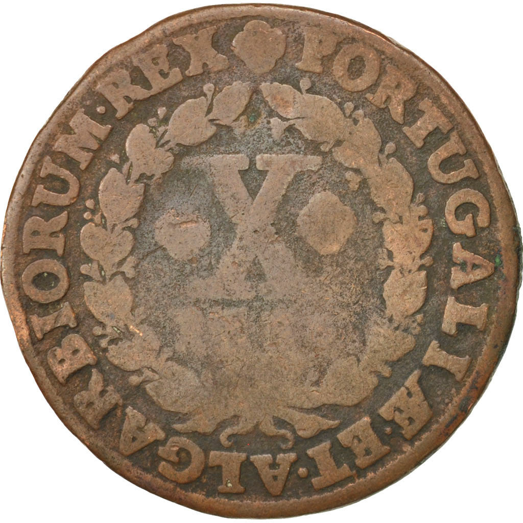 Munten, Portugal, Jo, 10 Reis, X; 1/2 Vinten, 1746, ZG+, Koper, KM:227