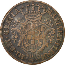 PORTUGAL, 10 Reis, X; 1/2 Vinten, 1785, KM #280, EF(40-45), Copper, 12.60