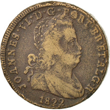 PORTUGAL, 40 Reis, Pataco, 1822, KM #370, VF(30-35), Bronze, 36.26