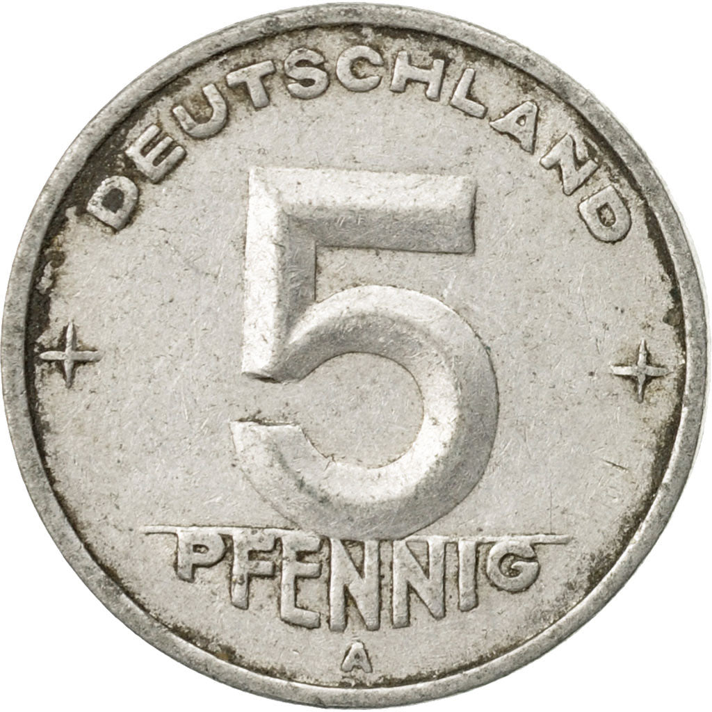 Monnaie, GERMAN-DEMOCRATIC REPUBLIC, 5 Pfennig, 1949, Berlin, TTB, Aluminium