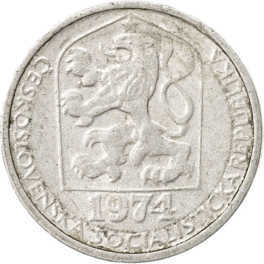 Coin, Czechoslovakia, 10 Haleru, 1974, EF(40-45), Aluminum, KM:80