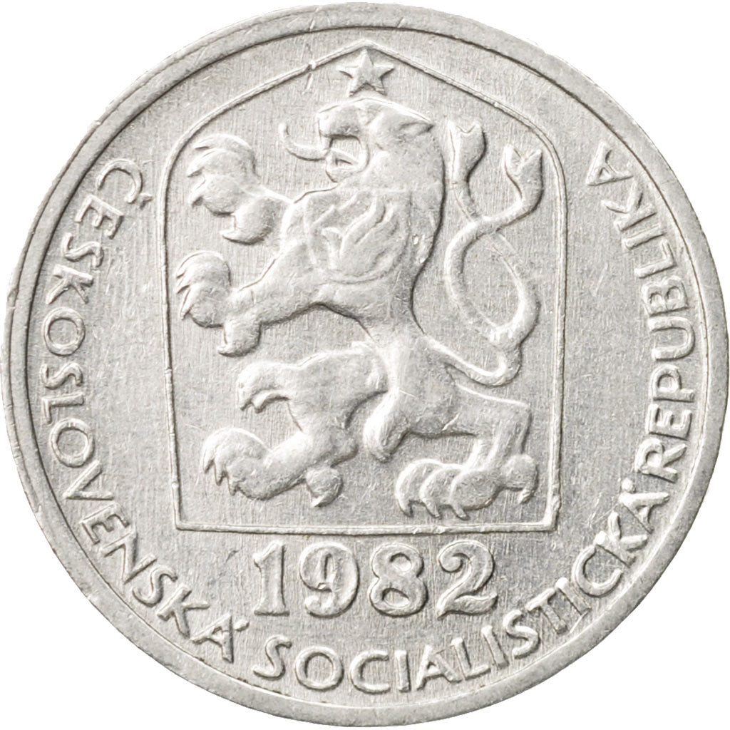 Coin, Czechoslovakia, 10 Haleru, 1982, AU(50-53), Aluminum, KM:80