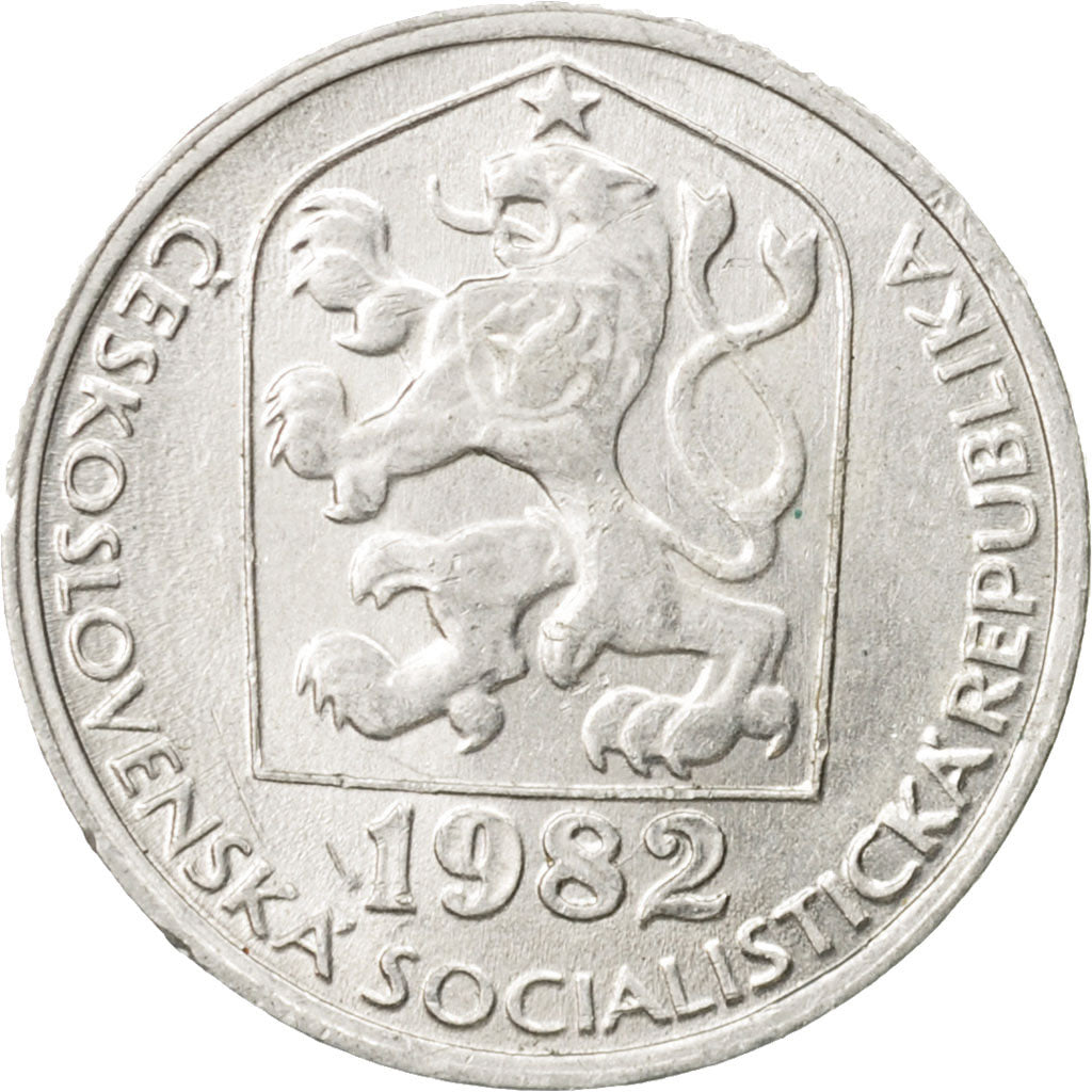 Coin, Czechoslovakia, 10 Haleru, 1982, AU(50-53), Aluminum, KM:80