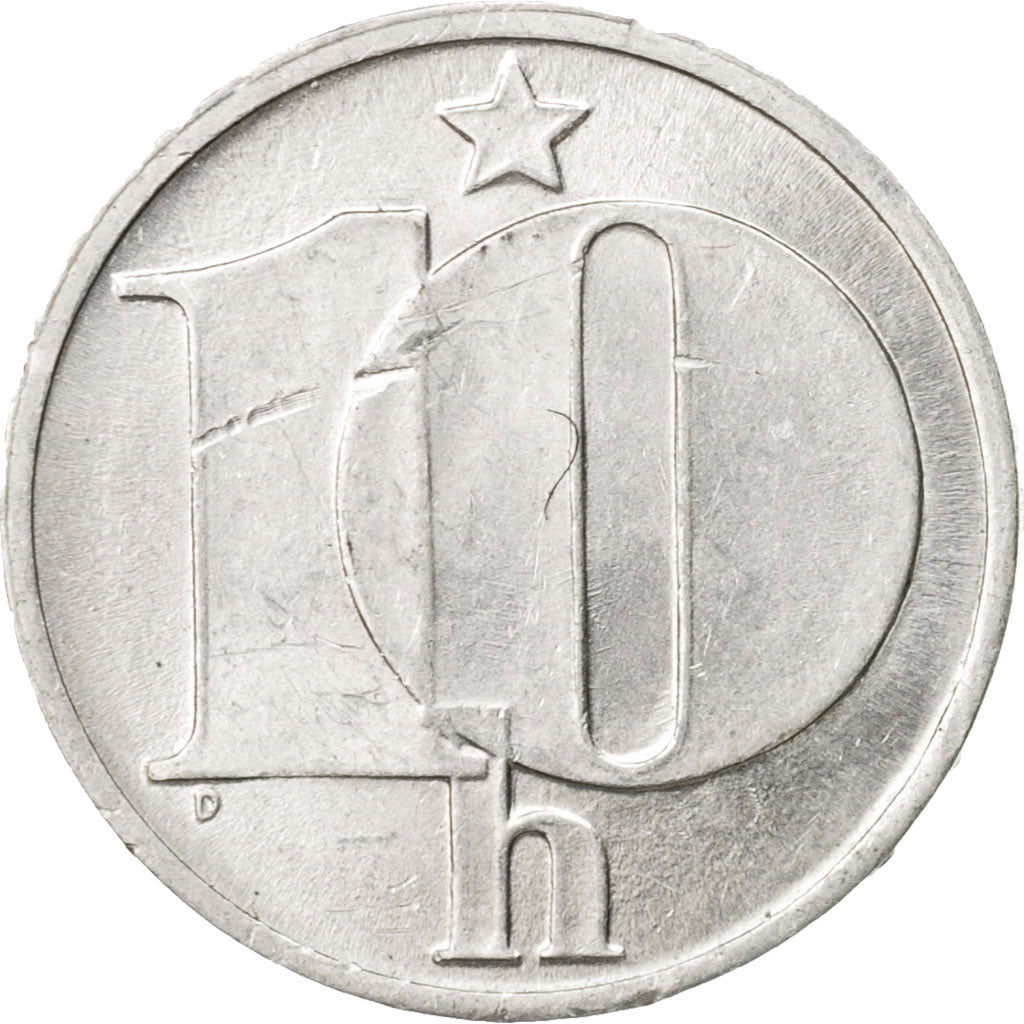 Coin, Czechoslovakia, 10 Haleru, 1982, AU(50-53), Aluminum, KM:80