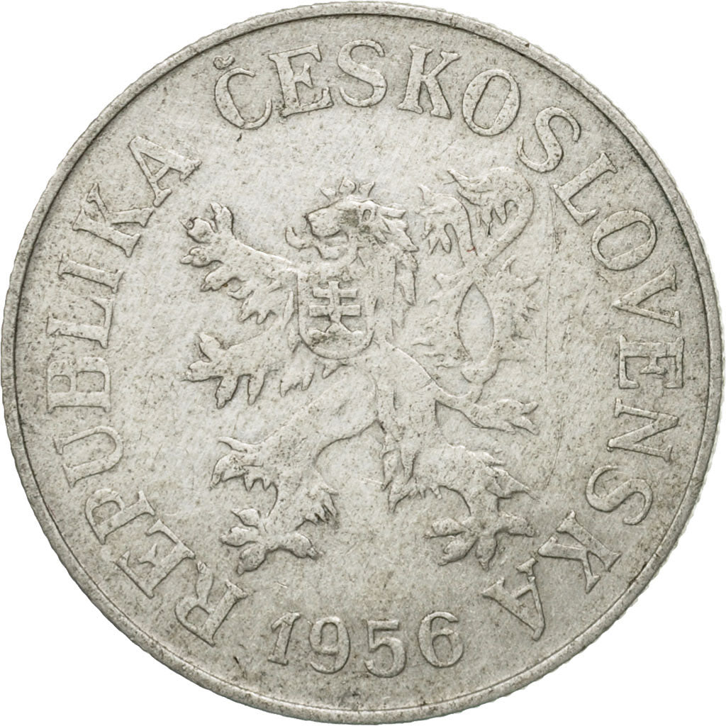 Coin, Czechoslovakia, 10 Haleru, 1956, EF(40-45), Aluminum, KM:38
