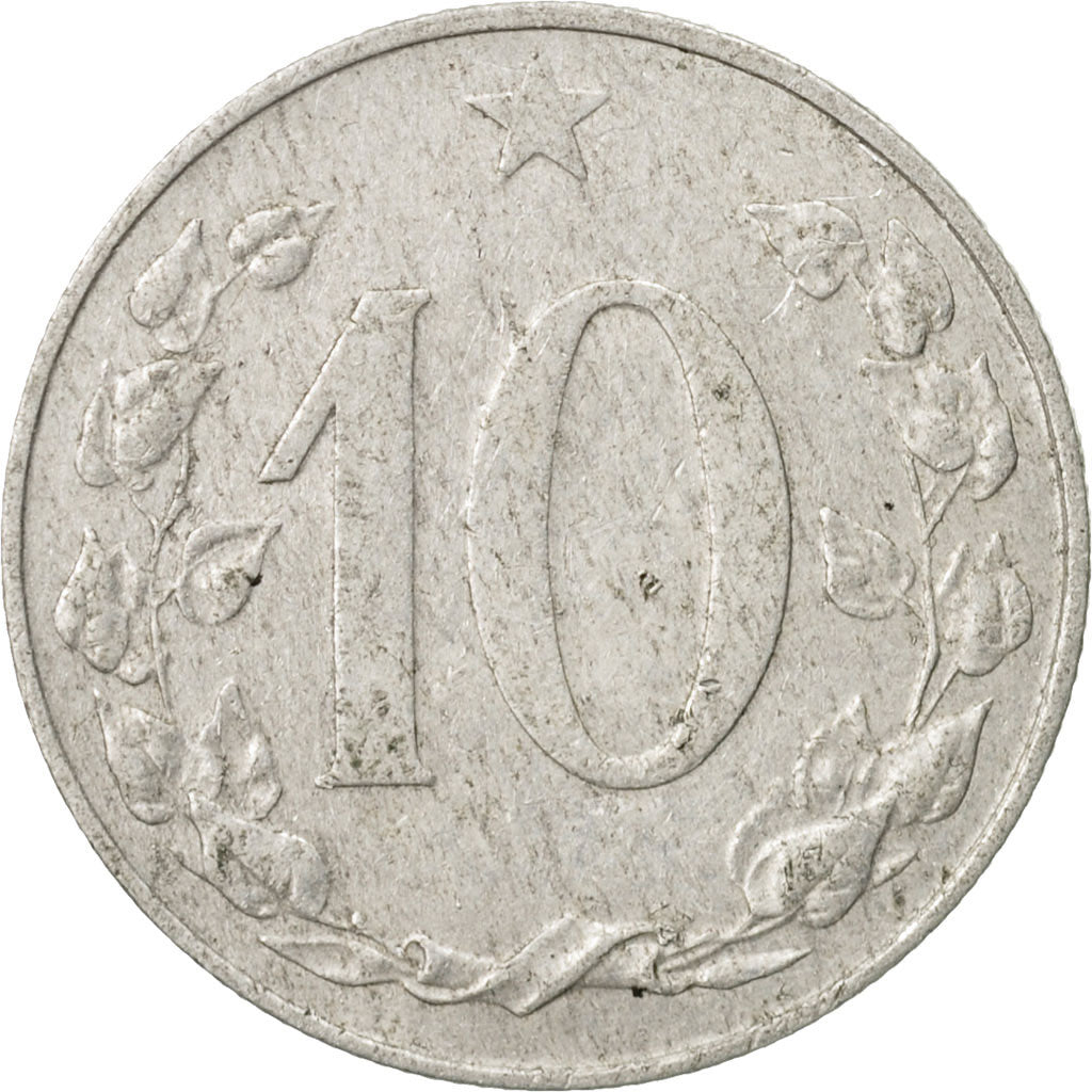 Coin, Czechoslovakia, 10 Haleru, 1956, EF(40-45), Aluminum, KM:38
