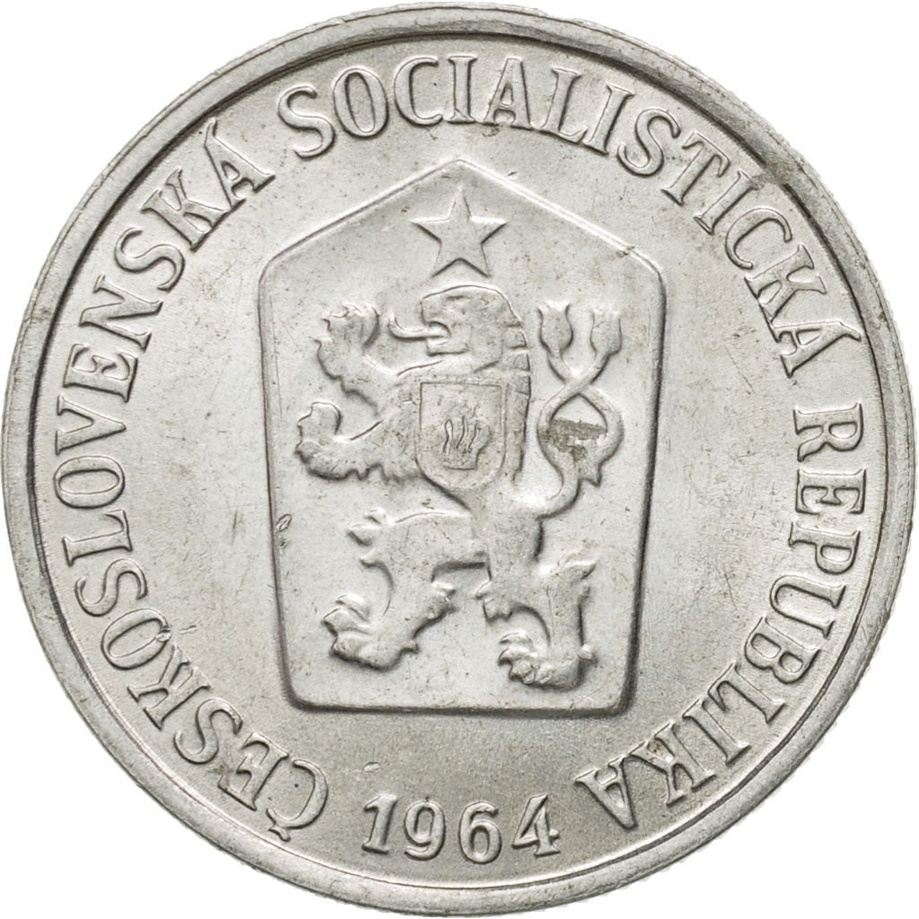 Coin, Czechoslovakia, 10 Haleru, 1964, AU(50-53), Aluminum, KM:49.1