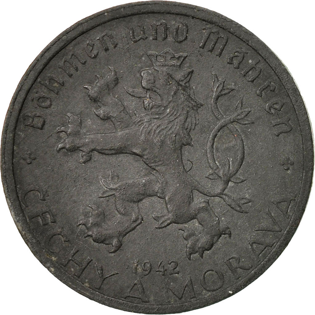 Coin, BOHEMIA & MORAVIA, 20 Haleru, 1942, VF(30-35), Zinc, KM:2