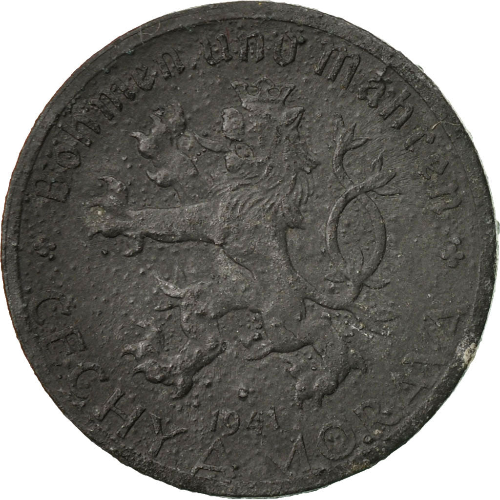 Coin, BOHEMIA & MORAVIA, 20 Haleru, 1941, VF(20-25), Zinc, KM:2