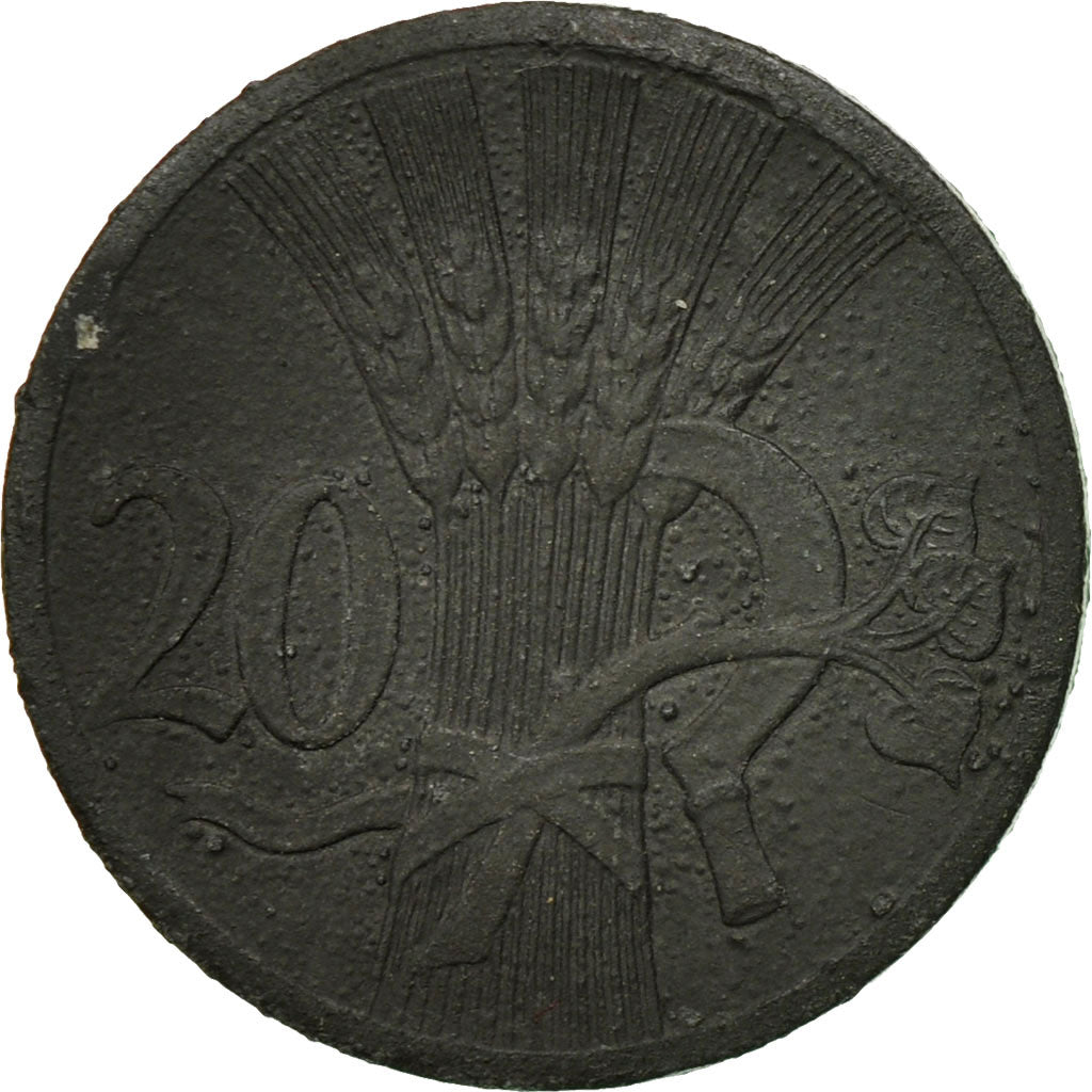 Coin, BOHEMIA & MORAVIA, 20 Haleru, 1941, VF(20-25), Zinc, KM:2