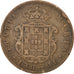 Moneda, Portugal, Maria II, 20 Reis, 1847, BC+, Cobre, KM:482