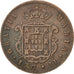 PORTUGAL, 20 Reis, 1848, KM #482, EF(40-45), Copper, 23.88