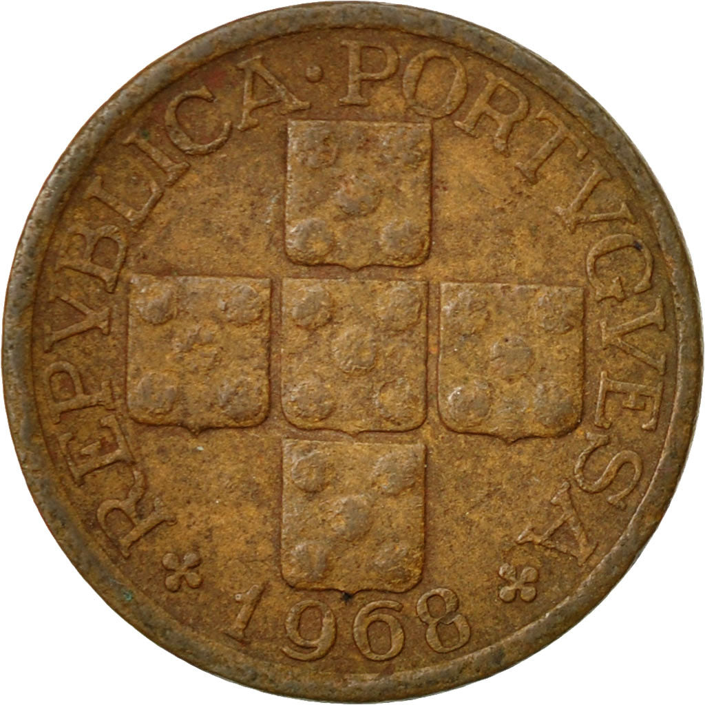 Coin, Portugal, 10 Centavos, 1968, EF(40-45), Bronze, KM:583