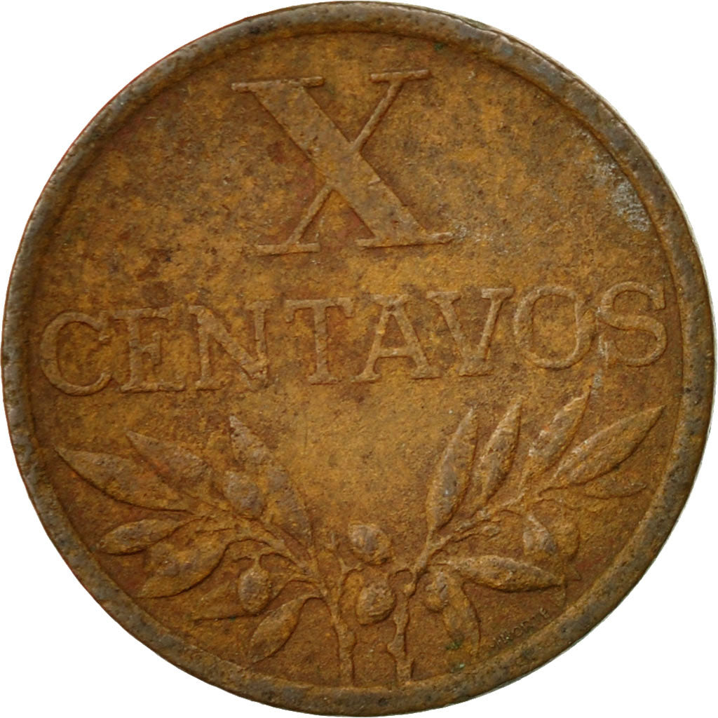 Coin, Portugal, 10 Centavos, 1968, EF(40-45), Bronze, KM:583