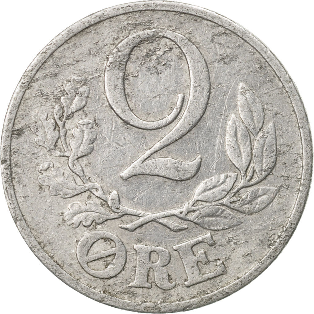 Coin, Denmark, Christian X, 2 Öre, 1941, Copenhagen, VF(30-35), Aluminum
