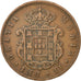 PORTUGAL, 20 Reis, 1848, KM #482, EF(40-45), Copper, 25.11