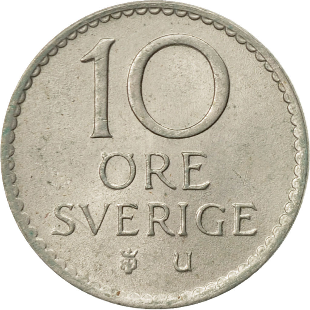 Coin, Sweden, Gustaf VI, 10 Öre, 1964, AU(50-53), Copper-nickel, KM:835