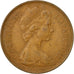 Moneda, Gran Bretaña, Elizabeth II, 2 New Pence, 1977, BC+, Bronce, KM:916