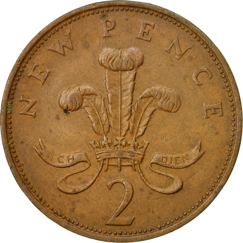 Moneda, Gran Bretaña, Elizabeth II, 2 New Pence, 1977, BC+, Bronce, KM:916