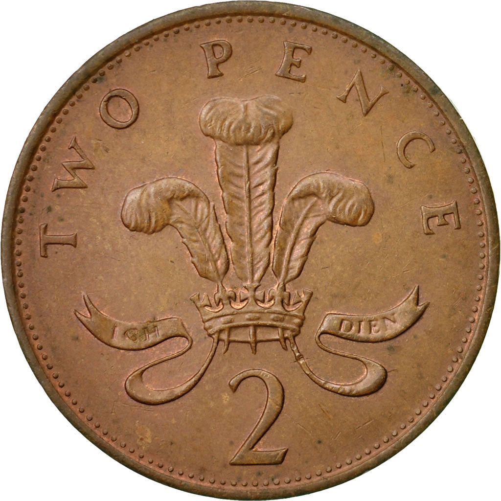 Moneda, Gran Bretaña, Elizabeth II, 2 Pence, 1985, BC+, Bronce, KM:936