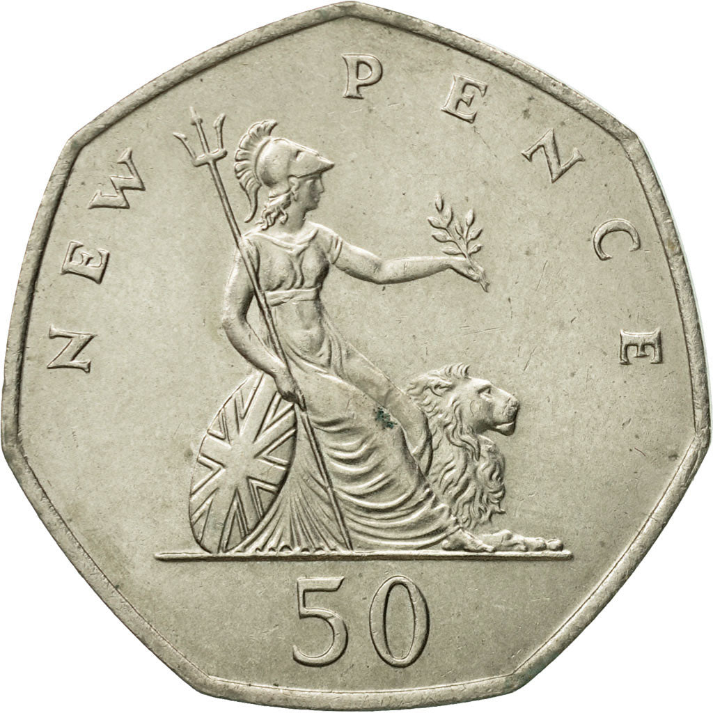 Coin, Great Britain, Elizabeth II, 50 New Pence, 1969, AU(50-53), Copper-nickel