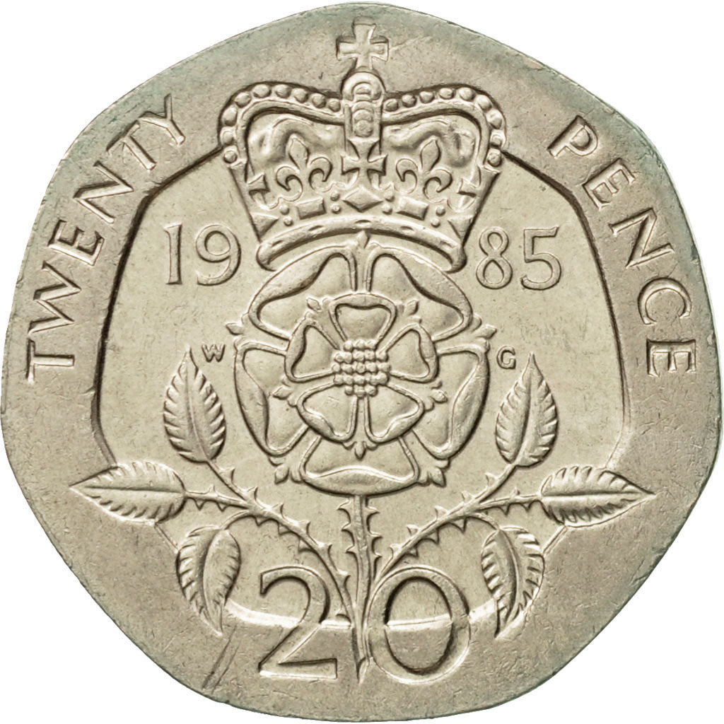 Coin, Great Britain, Elizabeth II, 20 Pence, 1985, EF(40-45), Copper-nickel