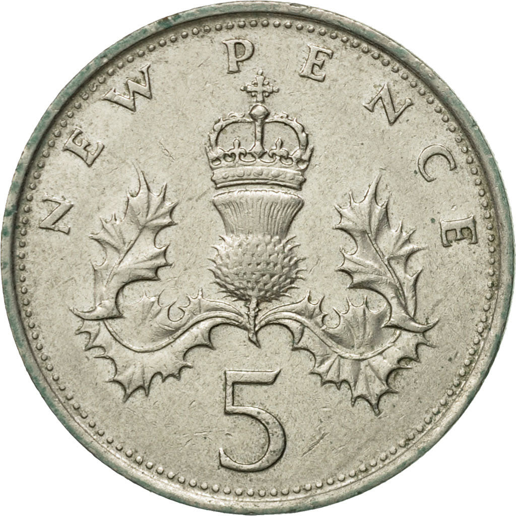 Münze, Großbritannien, Elizabeth II, 5 New Pence, 1978, SS+, Copper-nickel