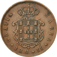 PORTUGAL, 10 Reis, 1846, KM #481, EF(40-45), Copper, 13.02