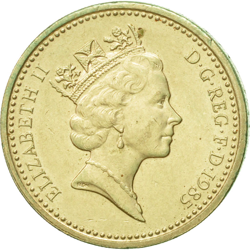 Coin, Great Britain, Elizabeth II, Pound, 1985, AU(50-53), Nickel-brass, KM:941